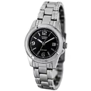 Casio Women LTP-1215A-1ADF analog Watch Metal Band Silver Black Original New