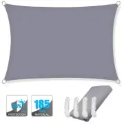 Waterproof Rectangle UV Block Sun Shade Sail (Gray 3*4M)