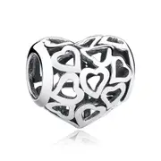 Silver plating Skeleton Heart Charms Fit Bracelets & Necklace for Women Engagement