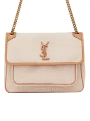 Saint Laurent Niki Medium in Cotton Canvas and Vintage Leather