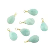 Attractive Natural Amazonite Brass DIY Single Bail Connector Lot of 7 Pcs