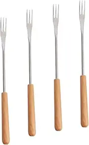 OFFSCH 4Pcs Long Handle Marshmallow Forks with Heat Insulation Handle for Barbecue Cheese Fondue and Roasting Sticks for Fire Pit Scald Design for Safe Cooking