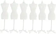 6 Pcs Bracket Miniature Mini Mannequin Torso Mannequin Dress Plush Doll Clothes Dress Form Doll Dress Forms Doll Stand Doll Dress Display Stand White Plastic