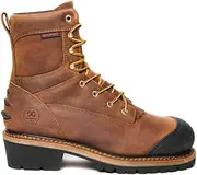 [GOODVILLE] Men's Catskill-Series 9" Composite Toe Waterproof Logger Work Boots for Men, ASTM-F2413 EH-Rated, Lace Up Industrial and Construstion Work Shoes with Oil and Slip Resistant Outsole, Durable,