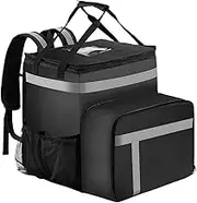 Food Delivery Backpack | Lightweight Comfortable Compartmented Large Capacity Thermal Bag | Large Pizza Takeout Bag, Insulated Reusable Grocery Shopping Backpack for Beach, Picnic, Hiking