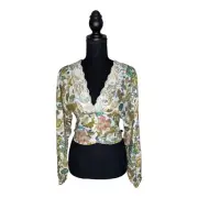 Buffalo David Bitton NWT XS Junior Floral Lace Floral Shired Button Shirt #1559D