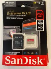 SanDisk Extreme Plus MicroSDXC Card with Adapter 256 GB 4k UHD P001-000921-256G
