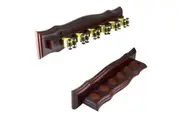 Mahogany Pool Snooker Billiard Table Cue Wall Rack (Brass Cue Clips)