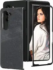 [Ysnzaq] Slim Fit Case for Samsung Galaxy Z Fold 6 / Galaxy Z Fold6, Ultra-Thin Hard PC Back Skin Feel Leather Anti-Scratch Shockproof Protective Cover Case for Samsung Galaxy Z Fold6. TP-Black