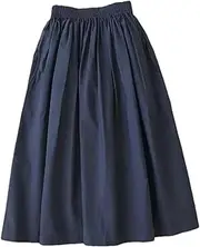 [Jegsnoe] Women High Waist A-Line Skirt Spring Summer Solid Student Skirt