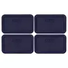 Pyrex 7214-PC Rectangle 4.8 Cup Storage Lid Cover Blue 4PK for Glass Dish