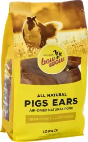 Bow Wow Pigs Ears Dog Treats 10 Pack Natural Chew Snacks