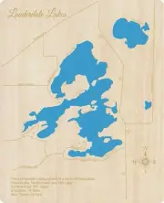 Lauderdale Lakes, WI - Laser Cut Wood Map | Wall Art | Made to Order