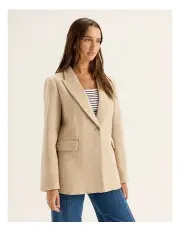 [REVIEW] Herringbone Coat in Oatmeal Marle