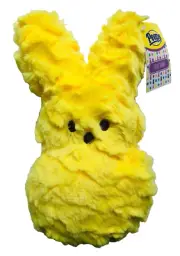 PEEPS PLUSH Easter Bunny Rabbit 8.5" Stuffed Animal FURRY YELLOW by Dan Dee NEW