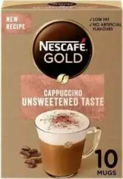 Nescafe Gold Cappuccino Unsweetened Coffee 10 Sachets 142G Free Shipping World