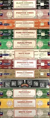 Satya Incense Set of 12 Variety Pack 7 - 12 fragrances of 15gms Sticks (BNG)