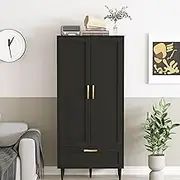 YIJAMLIFE Pantry Storage Cabinet, Kitchen Pantry Storage Cabinet with Drawer, Freestanding Storage Cabinet with Doors and Shelves for Kitchen, Dining Room, Living Room