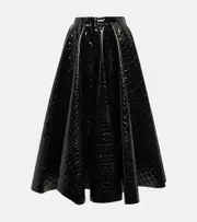 [Alaia] Alaïa Croc-effect midi skirt AU 12 black