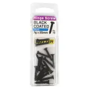 Otter 7 x 25mm Black Coated Hinge Screws - 16 Pack