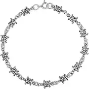 [AeraVida] Cute Mini Sea Turtle-Turtles .925 Sterling Silver Link Bracelet