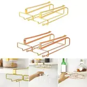 Stemware Rack 2 Rows Hanging Glass Holder for Restaurant Cabinet