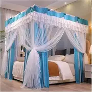 Bed Canopy Mosquito Net for 2m/6.6ft Bed, Luxury Bed Canopy/Bed Curtain for Girls Bedroom Decoration, Easy to Install (Color : Style 1, Size : 200x220x200cm)
