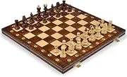 Handmade European Wooden Chess Set with 16 Inch Board and Hand Carved Chess Pieces