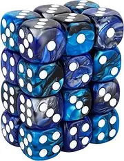 24 Pieces 16mm Marble 6 Sided Dice Round Corner D6 Dice Set Card Game Dice for MTG DND Tenzi Farkle Yahtzee Bunco or Math Learning