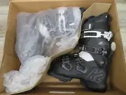 K2 Women's Black & White Ski Boots, Model BFC 75 with Grip Walk Sz 22.5 (2023)