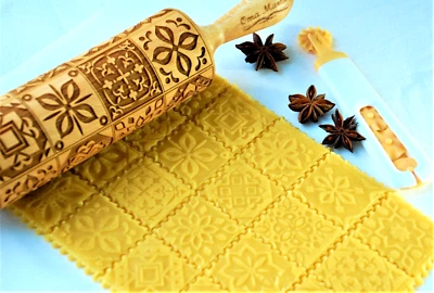 Boho design Rolling pin Cookie stamp Embossed rolling pin Cookie cutter Baking
