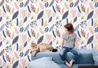 3D Hand Drawn Leaf Pattern Wallpaper Wall Murals Removable Wallpaper