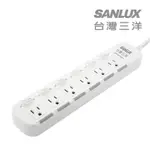 SANLUX台灣三洋防塵蓋轉接延長電源線3孔6座6切1.8M(SYPW-W366DA)