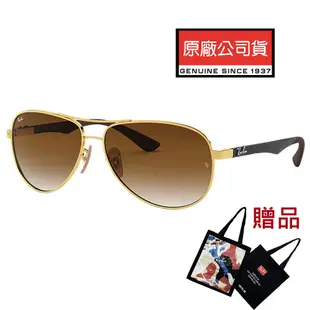 RAY BAN 雷朋 經典太陽眼鏡 RB8313 001/51 61mm 碳纖維 金框漸層茶鏡片