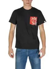 Replay hort leeve Crew Neck Tee Flower Pocket M3120T Men Black Shirts