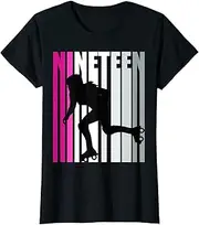 [X.Style] Girls Roller Skating Birthday 19th Queen Inline Skater Teen ds908 T-Shirt (XL) Black