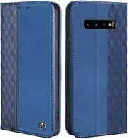 [CXTcase] Case for Samsung Galaxy S10, Shockproof PU Leather Flip Folio Cover with Card Slots, Magnetic Wallet Case for Samsung Galaxy S10, Blue
