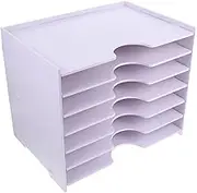 Tofficu Multi-Layer File Box Desktop Storage Case Office Document Holder Room Storage Box