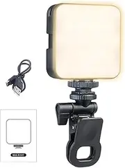 Rechargeable Fill Light, Portable Fill Light, LED Camera Lights High Clip Fill Video Light with Adjustable 180° Base 2 Light Modes for Video, Portable Photography Light, Video Fill Light