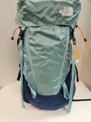 The North Face Womens Terra 55 Backpack. Reef Waters / Shady Blue /Retro Orange.