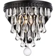 Elegant Lighting 1219W9BK/RC Nordic 1 Light 8 inch Black Wall Sconce Wall Light