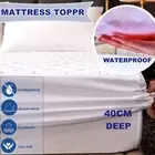 Soft 100% Quilted Cotton Waterproof Mattress Topper 3D Filler SB/QB/KB/LS Size