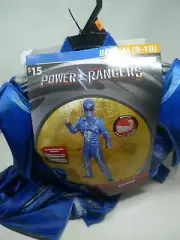 Blue Ranger Movie Muscle 2 pc Jumpsuit Mask Costume Halloween Size M 8-10