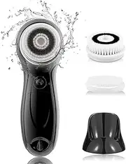 TOUCHBeauty Men's Facial Cleansing Brush Powerful Face Exfoliating Scrubber with Advanced PBT Bristles Spin Brush & Stand |Dual speed, Waterproof, Battery Powered Black TB-0759M