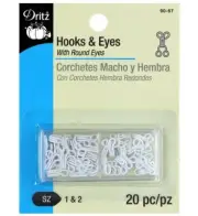 Dritz ~ (90-67) - White Hooks & Eyes - 20 ct.