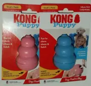 KONG Company Puppy Rubber Treat Dog Chew Toys Pink and Blue Small