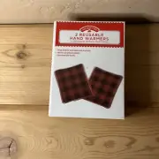 NEW Holiday Time Reusable Hand Warmers Buffalo Plaid set/2 New In Box