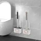 Silicone Toilet Brush and Holder Removable Toilet Bowl Cleaner Brush with wuSnI