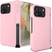 [Miimall] Case for Google Pixel 9 Pro Fold Case, [Hinge Protection] [Support Wireless Charging] [Built-in Screen Protector] [Metal Stand], Slim Shockproof Protective Case for Pixel 9 Pro Fold-Pink