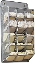 Hanging Closet Underwear Organizer, Oxford Cloth Hanging Organizer with Mesh Pockets, Large Capacity Wall Shelf Wardrobe Hanging Storage Bag for Underwear, Socks (15 Pockets)